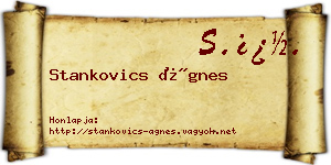 Stankovics Ágnes névjegykártya