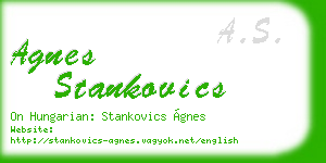 agnes stankovics business card